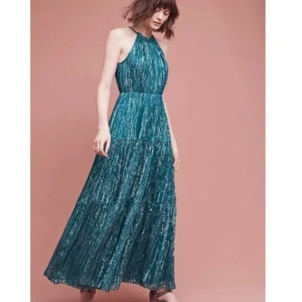 Anthropologie Ranna Gill Celestial Halter Maxi Gown Dress